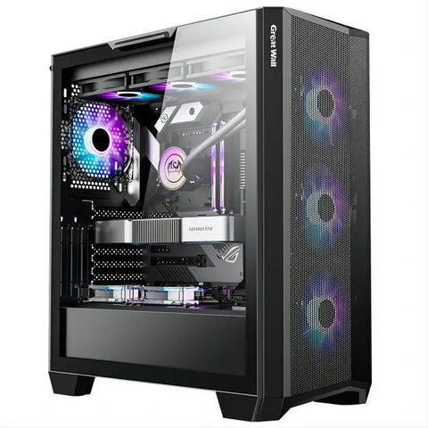 AOTESIER Gaming PC core i7 CPU With 16G RAM 256G SSD HD4600 ATX/ITX/M-ATX full view side panel Temper Glass Front pc gamer