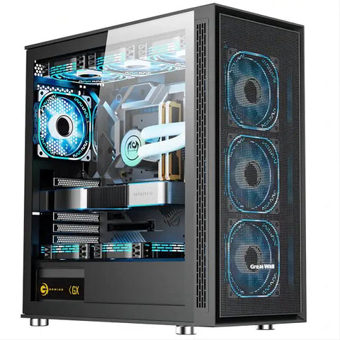 AOTESIER Gaming PC core i7 CPU With 16G RAM 256G SSD HD4600 ATX/ITX/M-ATX full view side panel Temper Glass Front pc gamer