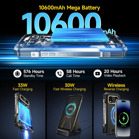 【NEW 2024】 Ulefone Armor 27T 4G 10600mAh Rugged Phone Android 14 Smartphone 24GB +256GB  6.78