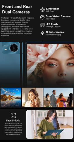Teclast T70 Tablet MTK G99 Octa-Core 14inch FHD IPS Display 8GB RAM 256GB ROM Android 14 WIFI5G 10000mAh 13MP+8MP 4G Dual SIM