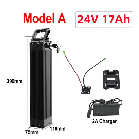 36V 20Ah Battery 18650 Lithium Rechargeable Battery Built-in Bms for Silverfish 250W-750W Bafang Motor Kit with 42v 2A Charger