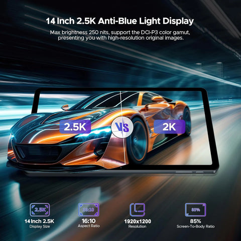 2025 New Flagship Global Firmware 14 Inch Android 14 Tablet 5G WiFi 2K Display FHD Screen 16GB 512GB  Планшет GPS Pads Laptop