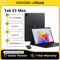 Global Version DOOGEE Tab E3 Max Tablet PC Android 15 Gemini AI 14'' 2.1K Screen 8GB RAM 256GB 13500mAh Large Battery Smart Pad