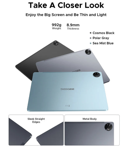 Global Version DOOGEE Tab E3 Max Tablet PC Android 15 Gemini AI 14'' 2.1K Screen 8GB RAM 256GB 13500mAh Large Battery Smart Pad