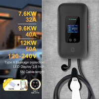 ADPOW Type1 EV Charging Station WIFI APP Control Current Adjustable 5M Cable Wallbox EV Charger with Power-off Protection EVSE