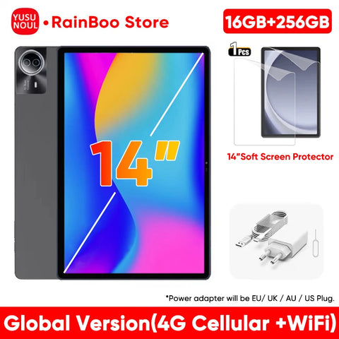 2025 New Flagship Global Firmware 14 Inch Android 14 Tablet 5G WiFi 2K Display FHD Screen 16GB 512GB  Планшет GPS Pads Laptop
