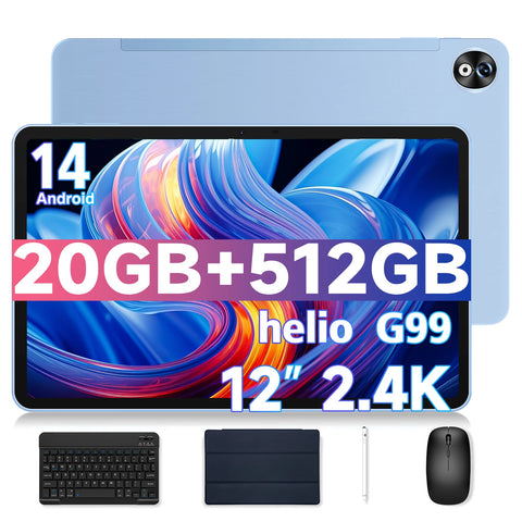 DOOGEE T40 Pro Tablet 12  20GB(8 + 12) 512GB Android 14 Helio G99 6nm 10800mAh 18W Charge Quad Speaker 7.6mm ultra-thin