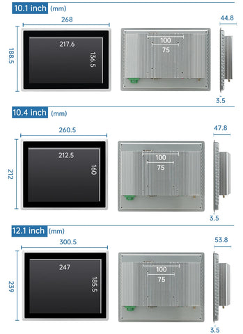 8~21.5 inch Touch Industrial Screen IP65 Front Waterproof, All in One Industrial Embedded Panel PC PCAP TouchScreen Monitor