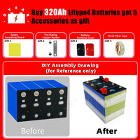 Grade A 3.2V 320Ah LiFePO4 Prismatic Cell 8000 Cycles Low Temp Charging -20°C for Telecom Tower Backup Powerbank Yahct US Stock