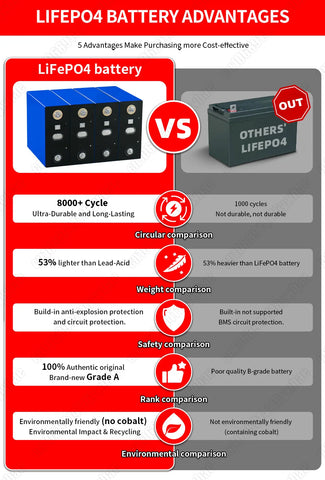 Grade A 3.2V 320Ah LiFePO4 Prismatic Cell 8000 Cycles Low Temp Charging -20°C for Telecom Tower Backup Powerbank Yahct US Stock