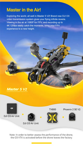 SpeedyBee Master 5 V2 FPV 5 inch Freestyle Drone HD O3 Air Unit with SpeedyBee F405 V3 Stack 2306 1900KV 6S Motor RC Quadcopter