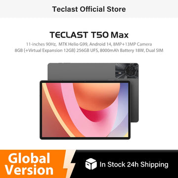 【World Premiere】Teclast T50 Max Tablet 11" FHD 90Hz Display Android 14 MediaTek G99 8GB RAM 256GB ROM 8000mAh Type-C Widevine L1