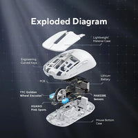 X6 Lightweight Wireless Gaming Mouse with 3 Mode Wired 2.4G BT5.2 Up to 26K DPI RGB Backlight Charging Base for Laptop Deskbtop