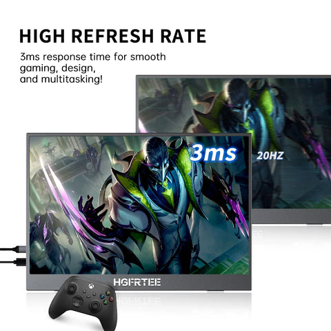 14.1 Inch Portable Monitor 1080P IPS 100%SRGB Gaming Portable Screen with Stand for Laptop PS5/4 Switch Xbox Raspberry Pi