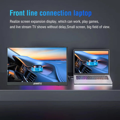 Anmite 16-Inch Portable Touch Monitor 1200P HDR 16:10 Low Blue Light For XBox PS4 / 5 Switch Cell Phone PC Loptop Extension
