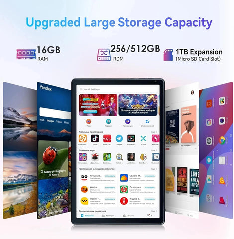 2025 New Flagship Global Firmware 14 Inch Android 14 Tablet 5G WiFi 2K Display FHD Screen 16GB 512GB  Планшет GPS Pads Laptop