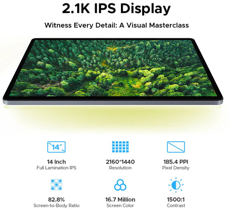 Global Version DOOGEE Tab E3 Max Tablet PC Android 15 Gemini AI 14'' 2.1K Screen 8GB RAM 256GB 13500mAh Large Battery Smart Pad