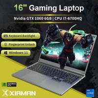 Xiaman 16 inch Gaming Laptop intel Core i7-6700HQ GTX 1060 IPS 1920*1200 Notebook PC 16GB RAM 1TB SSD Windows 11 Laptop Computer