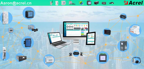 Acrel ADW300 IoT 1 PCS 4G/WIFI/Lorawan Wireless 3 Phase Smart Energy Meter and 3 PCS 1000A/2000A Rogowski Coil 9/15CM Aperture