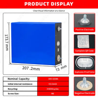 Grade A 3.2V 320Ah LiFePO4 Prismatic Cell 8000 Cycles Low Temp Charging -20°C for Telecom Tower Backup Powerbank Yahct US Stock