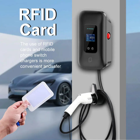 ADPOW Type1 EV Charging Station WIFI APP Control Current Adjustable 5M Cable Wallbox EV Charger with Power-off Protection EVSE