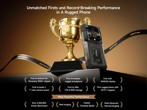 Ulefone Armor 28 Ultra 5G AI Thermal Imaging Rugged Phone Dimensity 9300+ 1TB ROM 32GB RAM Android Smartphone AMOLED Mobile