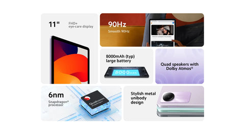 Xiaomi Redmi Pad SE Mi Tablet Global Version Snapdragon® 680 Quad speakers Dolby Atmos® 90Hz 11