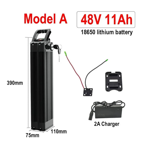 36V 20Ah Battery 18650 Lithium Rechargeable Battery Built-in Bms for Silverfish 250W-750W Bafang Motor Kit with 42v 2A Charger