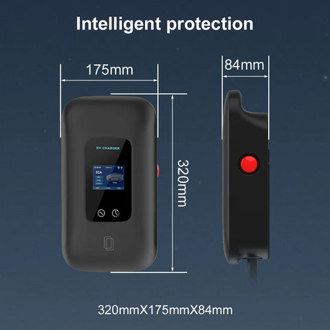 ADPOW Type1 EV Charging Station WIFI APP Control Current Adjustable 5M Cable Wallbox EV Charger with Power-off Protection EVSE