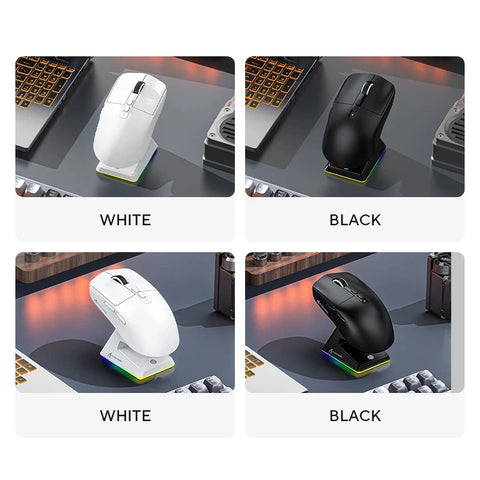 X6 Lightweight Wireless Gaming Mouse with 3 Mode Wired 2.4G BT5.2 Up to 26K DPI RGB Backlight Charging Base for Laptop Deskbtop