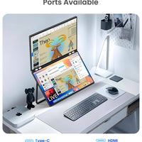 UPERFECT Delta 23.8" 100Hz Dual Portable Monitor 1080P Stacked Displays USB-C HDMI Triple Laptop Screen Extender for Laptop PC