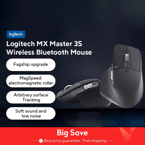 Logitech MX Master 3S Wireless Bluetooth Mouse High End Cross Screen Laptop