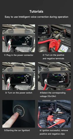 12V 24V Portable Lithium Jump Starter 6000A,Car Battery Booster,USB-C Powerbank Charger,For up to 20L Gas and 16L Diesel Engines