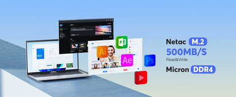 ACEMAGIC 17.3inch Laptop with High Performance Quad Core-12th Alder Lake N97 Laptop Computer Spacious Storage 16GB RAM 512GB ROM