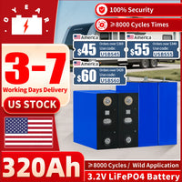 Grade A 3.2V 320Ah LiFePO4 Prismatic Cell 8000 Cycles Low Temp Charging -20°C for Telecom Tower Backup Powerbank Yahct US Stock