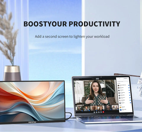 14.1 Inch Portable Monitor 1080P IPS 100%SRGB Gaming Portable Screen with Stand for Laptop PS5/4 Switch Xbox Raspberry Pi