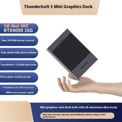 FEVM FNGT5 PRO 8GB 4060  RTX4080M 12GB RTX4090M 16GB Max 150W Mini Graphics Dock OCulink 64Gbps Thunderbolt 5 For Mini PC laptop