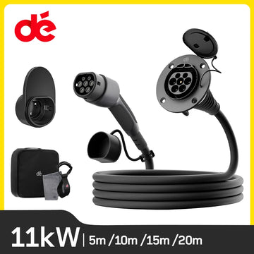 dé Type 2 Extension Cable 11kW for Wallbox Charging Station EV Charger Compatible with All Type 2 Charging Plugs 5m 10m 15m 20m