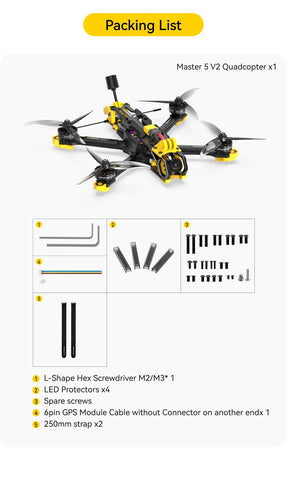 SpeedyBee Master 5 V2 FPV 5 inch Freestyle Drone HD O3 Air Unit with SpeedyBee F405 V3 Stack 2306 1900KV 6S Motor RC Quadcopter