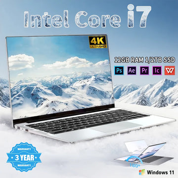NEW Intel Core i7-7500U laptop 12GB RAM 1/2TB SSD Portable laptops  14.1-inch  Windows 11 Por  Notebook computer  Office Gaming