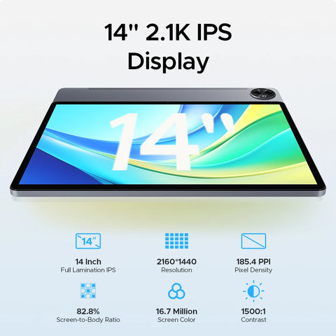 Global Version DOOGEE Tab E3 Max Tablet PC Android 15 Gemini AI 14'' 2.1K Screen 8GB RAM 256GB 13500mAh Large Battery Smart Pad