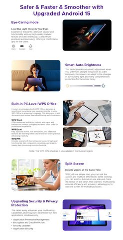 Doogee Tab G6+ 2 in 1 Tablet Pc Android 15 Gemini Ai Dual Speakers 8000Mah Battery 32Gb(8+24) Ram 256Gb Rom Widevine L1 4g Lte