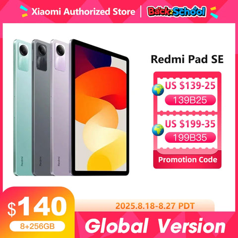 Xiaomi Redmi Pad SE Mi Tablet Global Version Snapdragon® 680 Quad speakers Dolby Atmos® 90Hz 11