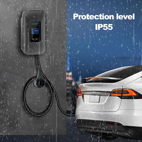 ADPOW Type1 EV Charging Station WIFI APP Control Current Adjustable 5M Cable Wallbox EV Charger with Power-off Protection EVSE