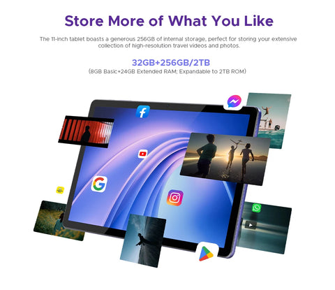 Doogee Tab G6+ 2 in 1 Tablet Pc Android 15 Gemini Ai Dual Speakers 8000Mah Battery 32Gb(8+24) Ram 256Gb Rom Widevine L1 4g Lte